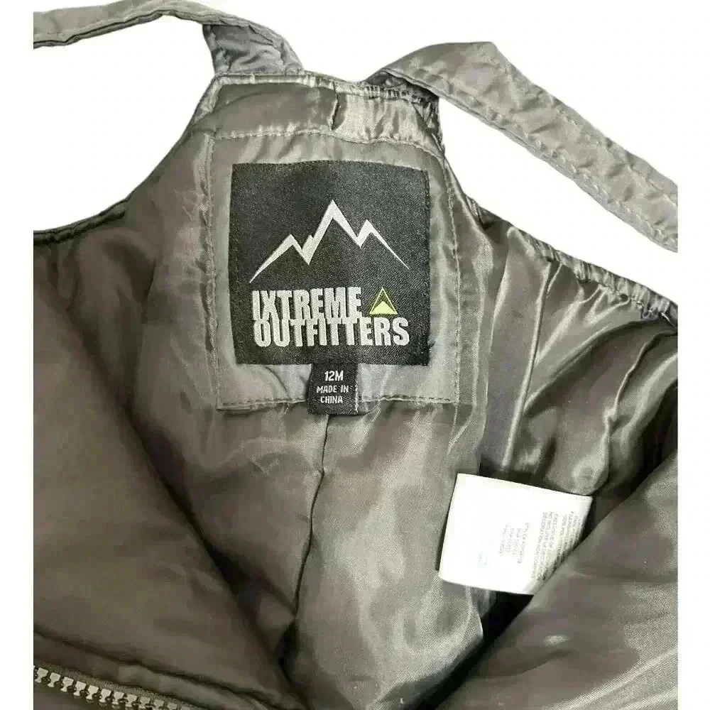 Ixtreme Outfitters Kids Sz 12M Gray Snow Pants Overalls Ski Bib